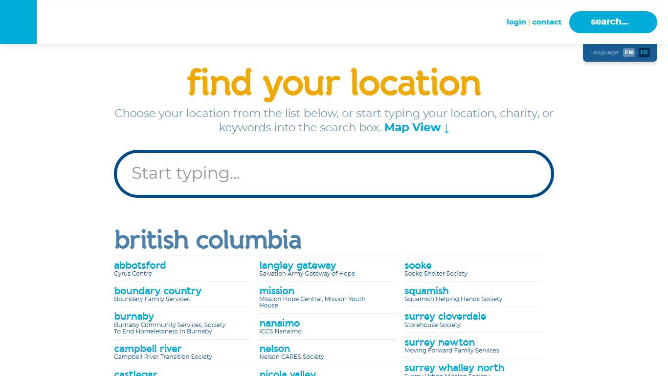 Locations - Coldest Night of the Year 2026 Canada